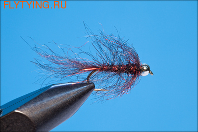 14117 Мушка нимфа Bead Head Simi Leech Black Red