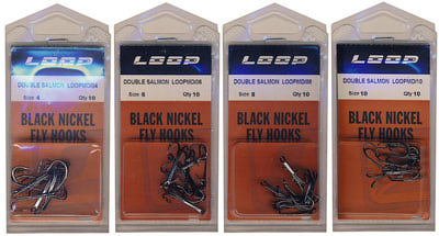 Loop 60185 Крючки двойные лососевые Double Salmon Hook Black Nickel (фото, вид 1)