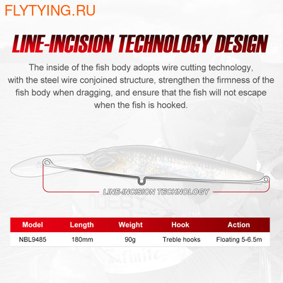 Noeby 64001   Big Trolling Minnow Lure NBL9485 Floating (,  3)