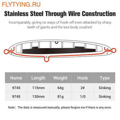 Noeby 64004 - Heavy Weight Stickbait NBL9745 Fast Sinking (,  3)