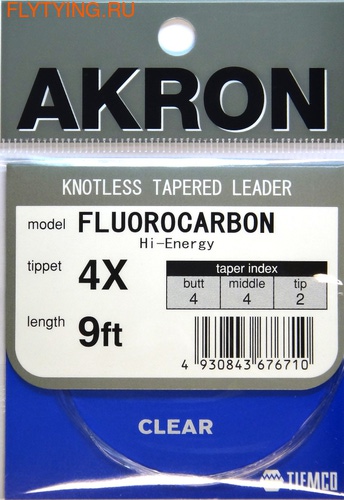 TIEMCO 10503 Конусный нахлыстовый подлесок Akron Fluoro Leader Hi-Energy (фото)