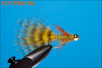 Rusangler 15274   Brass Gold Bead Olive Soft Hackle III