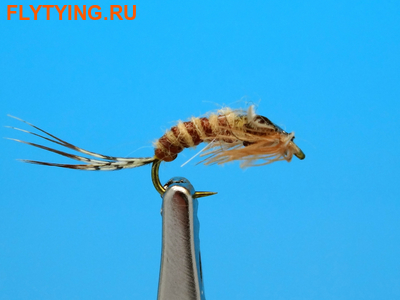 Artflies 14404   Bead Thorax Vinyl Rib Nymph Yellow Brown ()