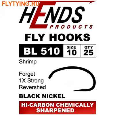 Hends Products 60261   HP Shrimp Barbless Black Nickel BL510 BN ()