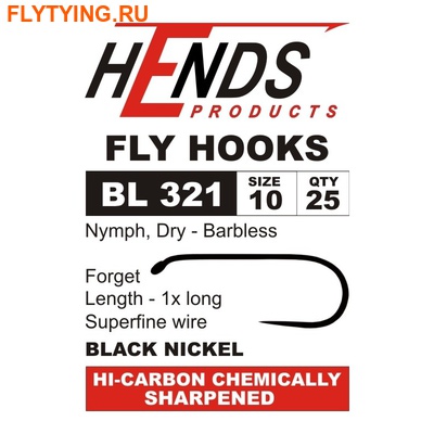 Hends Products 60262   HP Nymph, Dry Barbless Black Nickel BL321 BN ()