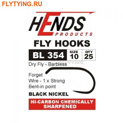 Hends Products 60264   HP Wet Fly, Nymphs Barbless Black Nickel BL354 BN ()
