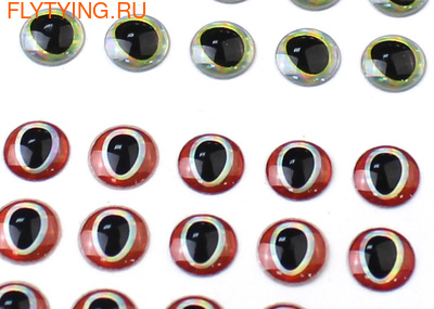 FLY-FISHING 58098 Самоклеющиеся глазки 3D Lure Eyes Set III (фото, Набор реалистичных объемных глаз для стримеров)