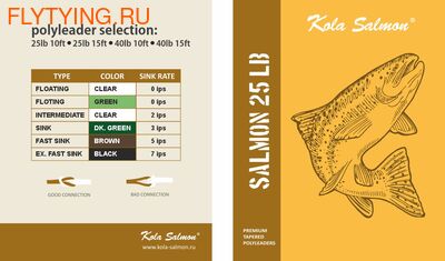 Kola Salmon 10647 Полилидер SALMON 25lb Polyleader 15ft Kola Salmon 10647 Полилидер SALMON 25lb Polyleader 15ft
